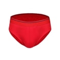 thumbnail image 1 of Lovskoo 2024 Mens G String Thong Underwear Cotton Knitting Mid Waist Briefs Red 2XL, 1 of 4