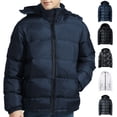 thumbnail image 1 of Lovskoo 2024 Mens Winter Coats Quilted Jacket Hooded Long Sleeve Zip Up Lightweight Coat with Pockets Black, 1 of 9