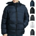 thumbnail image 1 of Lovskoo 2024 Mens Winter Coats Quilted Jacket Hooded Long Sleeve Zip Up Lightweight Coat with Pockets Gray, 1 of 9