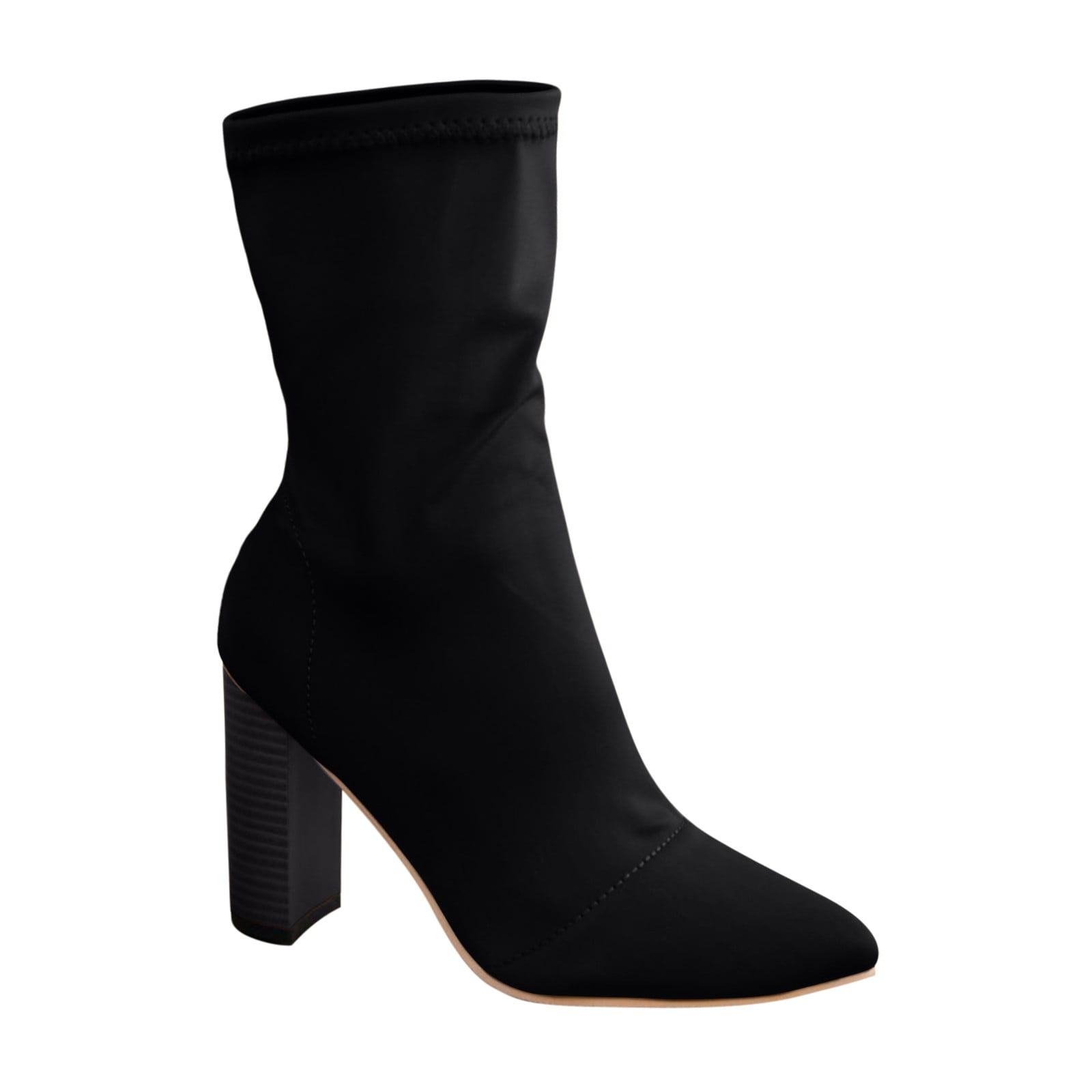 Lovskoo 2024 Mid Calf Boots for Women Chunky Stacked Heel Pointed Toe High Heel Sandals Skinny