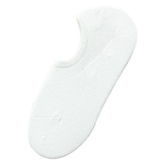 Lovskoo 2024 No Show Ankle Socks for Women Spring and Summer Solid Color Invisible Socks Cotton Non Slip Silicone Socks Breathable Socks White
