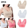 thumbnail image 1 of Lovskoo 3Pc Women's Sports Bra Lace Cami Bra Wireless Tank Top Bra Comfortable Everyday Bras For Women Leisure Watermelon Red, 1 of 9