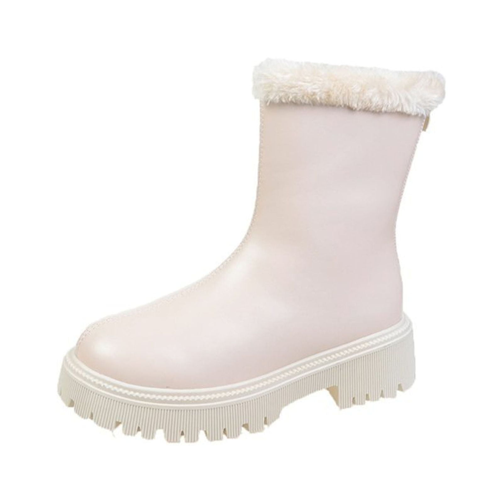 MUSSHOE Women's Winter Platform Snow Boots - Waterproof, Non-Slip Combat Boots With Side Zipper 2 thumbnail image