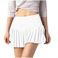 thumbnail image 1 of Lovskoo 2024 Pleated Tennis Skirts for Women with Pockets Shorts Quick Dry Athletic High Waisted Running Workout Skorts White-M, 1 of 6