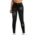 thumbnail image 1 of Lovskoo 2024 Ripped Denim Jeggings for Women Jeans Leggings High Waist Straight Leg Denim Pants Jeans Black S, 1 of 7