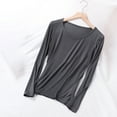 thumbnail image 1 of Lovskoo Basic Long Sleeves for Women Pajama Tops Round Neck Tops Loose Casual Pullovers Tee Shirts Basic Tops Dark Gray 4XL, 1 of 9