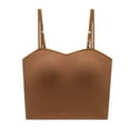 thumbnail image 1 of Lovskoo 2024 Seamless Bras for Women Wireless Bralettes U-Shaped Back Camisole Summer Wear Built In Bras Short Underwear Coffee, 1 of 5