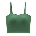 thumbnail image 1 of Lovskoo 2024 Seamless Bras for Women Wireless Bralettes U-Shaped Back Camisole Summer Wear Built In Bras Short Underwear Green, 1 of 5