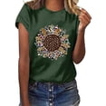 thumbnail image 1 of Lovskoo 2024 Short Sleeve T-Shirts for Women Round- Neck Christmas Recreational Tops Green, 1 of 5