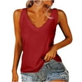 thumbnail image 1 of Lovskoo 2024 Sleeveless Tank Tops for Women Summer V Neck Basic Tanks Tops Loose Solid Workout Yoga Shirt Red XL, 1 of 7
