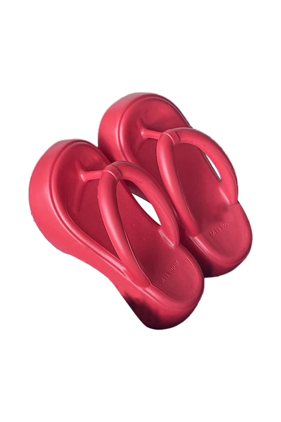 2024 Slippers for Women Slides Open Toe Slip On Flip-Flops Platform Super Thick Bottom 2.36 Inch Soft Flip-Flops Summer Outside Clip Toe Sandals Slippers Red