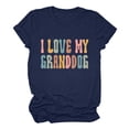 thumbnail image 1 of Lovskoo 2024 Summer Tops Womens Fashion Short Sleeve Round Neck Trendy "I Love My Granddog" Printed T-Shirt Casual Loose Shirt Tops Navy XL, 1 of 7