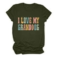 thumbnail image 1 of Lovskoo 2024 Summer Tops Womens Fashion Short Sleeve Round Neck Trendy "I Love My Granddog" Printed T-Shirt Casual Loose Shirt Tops Olive Green L, 1 of 7