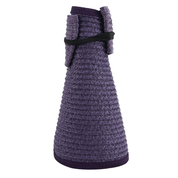 Lovskoo 2024 Sun Hats for Women Wide Brim Straw Sun Visor Hat Foldable Roll-Up Multi Color Summer Beach Hat Open Top Hat Purple