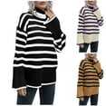 thumbnail image 1 of Lovskoo 2024 Sweaters for Women Casual Long Sleeve Turtleneck Sweater Side Slit Knitted Loose Blouse Khaki, 1 of 5