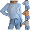thumbnail image 1 of Lovskoo 2024 Sweaters for Women Fall and Winter Trendy Long Sleeve Round-Neck Sweater Tops Blue, 1 of 8