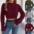 thumbnail image 1 of Lovskoo 2024 Sweaters for Women Trendy Pullover Long Sleeve Round-Neck Blouse Knit Tops Olive Green, 1 of 9