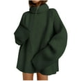 thumbnail image 1 of Lovskoo 2024 Sweaters for Women Turtleneck Casual Loose Fitting Long Sleeved Knitted Pullover High Neck Sweater Olive Green, 1 of 5