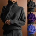 thumbnail image 1 of Lovskoo 2024 Sweaters for Women Turtleneck Trendy Casual Long Sleeve High Neck Pullover Solid Color Top Purple, 1 of 6