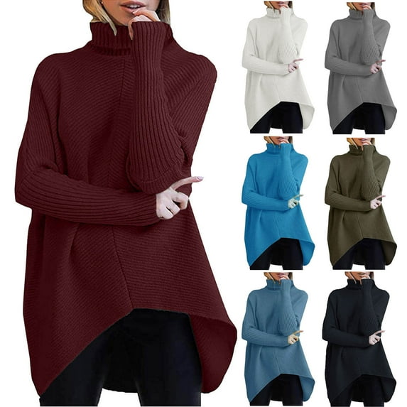 Lovskoo 2024 Sweaters for Women Turtleneck Winter Trendy Long Sleeve Sweater Olive Green