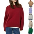 thumbnail image 1 of Lovskoo 2024 Sweaters for Women Winter Trendy Long Sleeve Round Neck Pullover Sweater Green, 1 of 5