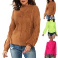 thumbnail image 1 of Lovskoo 2024 Sweaters for Women Winter Turtleneck Half High Collar Long Sleeve Knitted Loose Sweater Top Green, 1 of 5