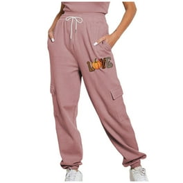 Bdfzl Womens Waffle Knit Cargo Jogging Pants Casual Sweatpants with Pocket Elastic Waist Lounge Pants for Workout Running Walmart