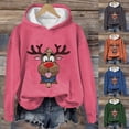thumbnail image 1 of Lovskoo 2024 Sweatshirt for Women Novelty Christmas Printed Round Neck Long Sleeved Top Loose Fitting Pullover Pink, 1 of 3