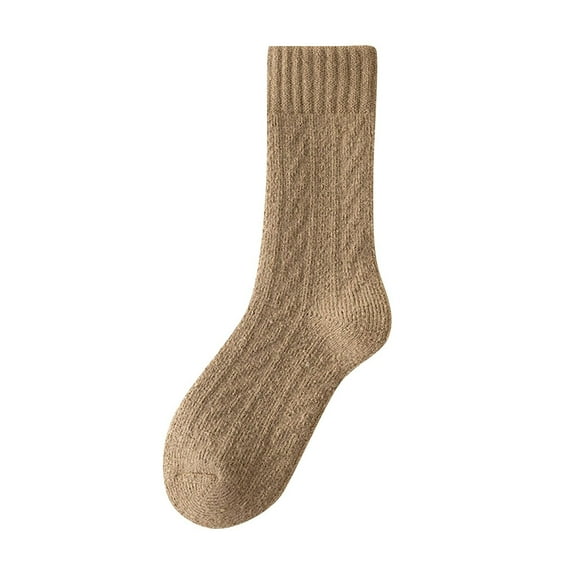 Lovskoo Women and Men Unisex Mid-Calf Socks Solid Color Breathable Comfortable Winter Warm Sports Socks Christmas Gifts Khaki