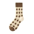 thumbnail image 1 of Lovskoo Women and Men Unisex Mid-Calf Socks Solid Color Breathable Comfortable Winter Warm Sports Socks Christmas Gifts Brown-Plaid, 1 of 9