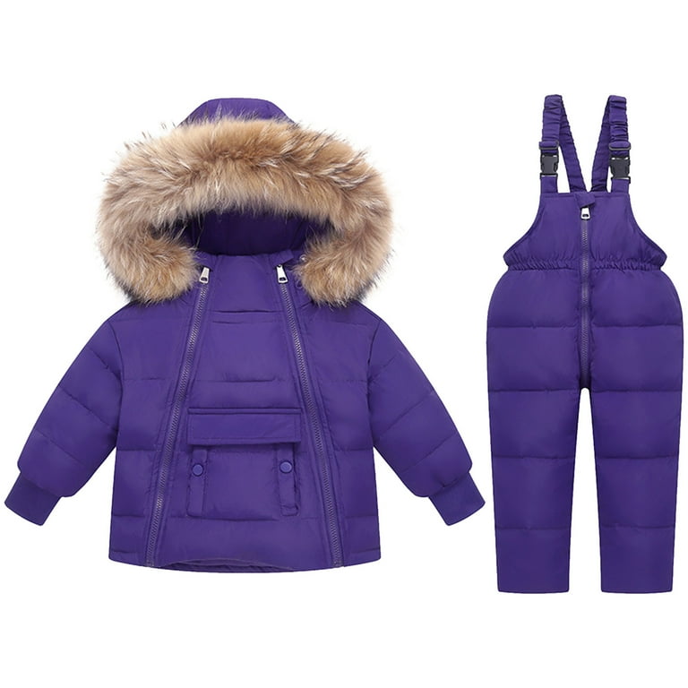 Soft Mauve Hooded Faux-Fur Winter Puffer 1-Piece Snowsuit Soft Mauve Hooded Faux-Fur Winter Puffer 1-Piece Snowsuit