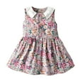 thumbnail image 1 of Zwiiyzr 2025 Toddler Girls Princess Dresses Summer Tank Dress Kids Retro Print Sleeveless Dress Baby Clothes Pink, 1 of 9