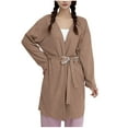thumbnail image 1 of Lovskoo Women's Solid Color Bathrobe Thick Warm Fleece with Belt Home Robe Bathrobe Sleepwear Khaki, 1 of 9