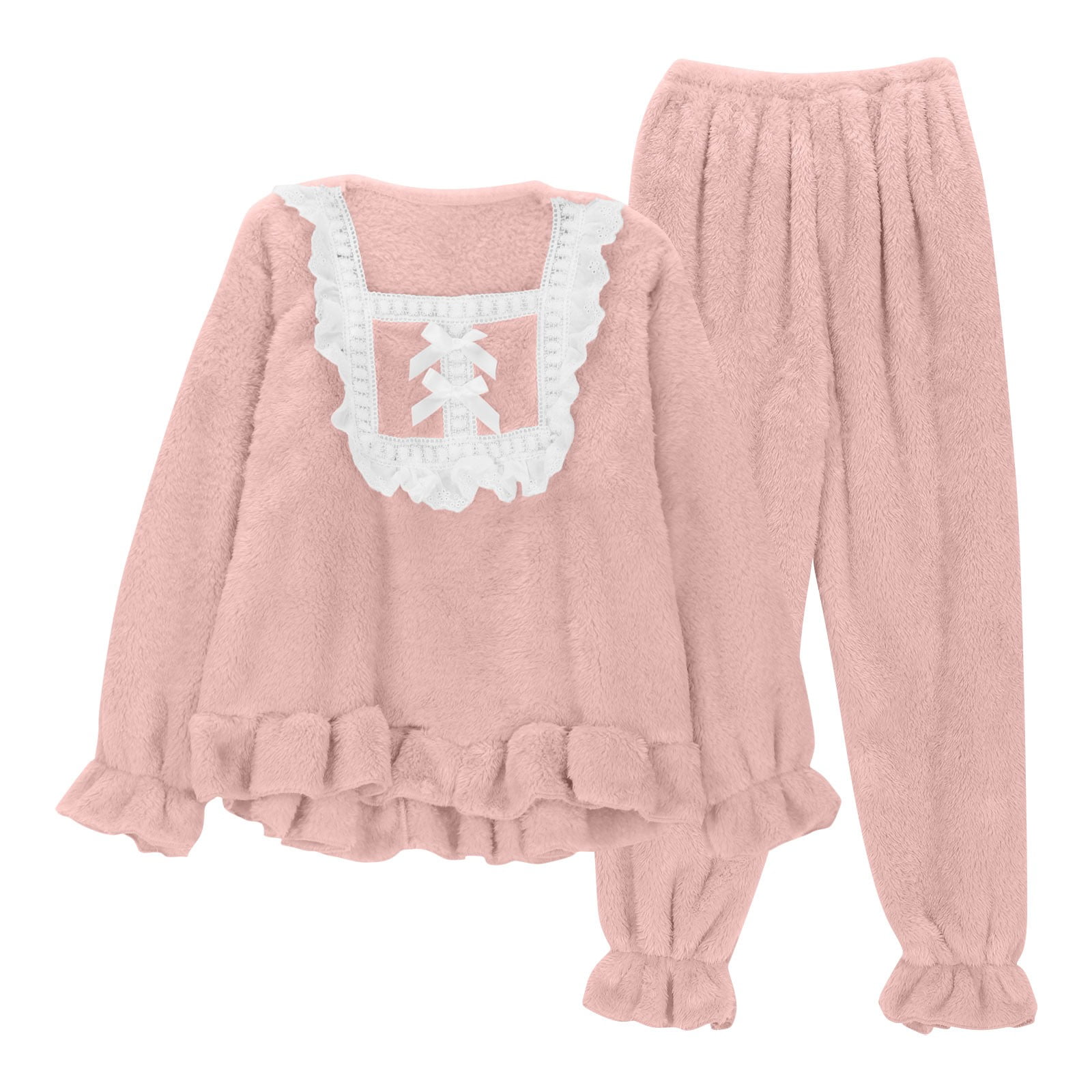 Women's 2-Piece Fuzzy Fleece Tracksuit Set - Zipper Sweatshirt & Sweatpants Lounge Wear