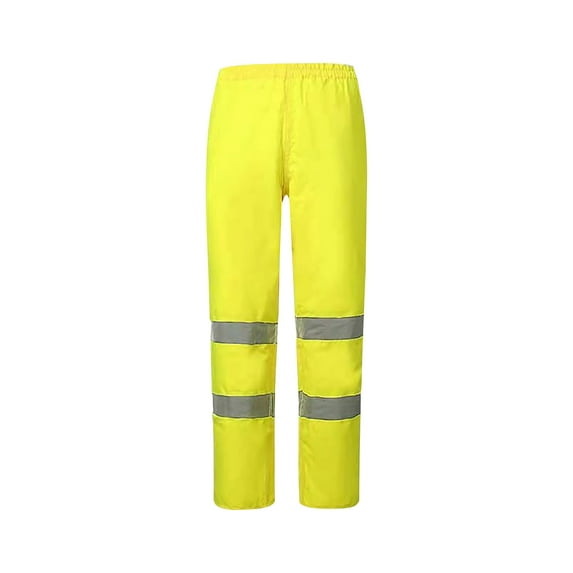 Lovskoo 2024 Unisex Reflective Rain Pants with Waterproof Fabric for Warmth Breathable Cycling Rain Pants for Women and Men Yellow