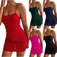 thumbnail image 1 of Lovskoo 2024 Wedding Guest Dresses for Women Evening Gown Party Prom Trendy Standing Neck Long Sleeve Sequin Tassel Backless Mini Cocktail Dresses 2023 Hot Pink, 1 of 6