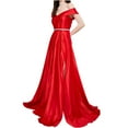 thumbnail image 1 of Lovskoo 2024 Wedding Guest Dresses for Women Evening Gown Trendy Summer Sleeveless V-Neck Vent Long Dress Off Shoulder Backless Bridesmaid Dresses Cocktail Dresses 2023 Red, 1 of 7