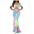 thumbnail image 1 of Lovskoo 2024 Wedding Guest Dresses for Women Evening Gown One-Shoulder Crop Tie Dye Cocktail Dresses 2023 Multicolor, 1 of 9