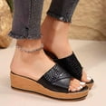 thumbnail image 1 of Lovskoo 2024 Wedge Sandals for Women Open Toe Slip On Platform Summer Platform Walking Sandals Slippers Black, 1 of 7