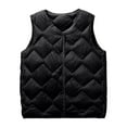 thumbnail image 1 of Lovskoo 2024 Winter Coats for Women Quilted Vest Cotton Padded Warm Pocket Coat V Neck Long Jacket Sleeveless Vest Coat Black, 1 of 8