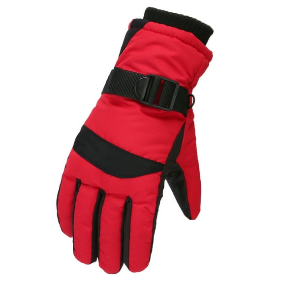 Zwiiyzr 2024 Winter Gloves For Kids Boys Girls Snow Windproof Cold Weather Mittens Outdoor Sports Ski Snow Gloves For 11-16 Years Red