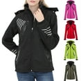 thumbnail image 1 of Lovskoo 2024 Winter Jackets for Women Fleece Lined Raincoat Wind Breakers Hiking Zip Up Hooded Outwear Rain Jacket Trench Coat Black, 1 of 8