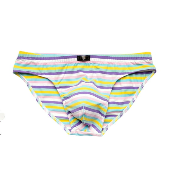 Lovskoo 2024 Woemn and Mens Bikini Underwear Cheeky Low Rise Color Stripe Trendy Breathable Briefs Pink