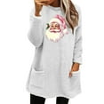 thumbnail image 1 of Lovskoo Fuzzy Fleece Pullover Tops for Women Winter Warm Printed Fleece with Pocket Long Sleeve Crewneck Solid Color Warm Top White, 1 of 6
