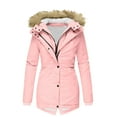 thumbnail image 1 of Lovskoo Winter Coats for Women Parka Long Sleeve Hooded Zipper Pocket Casual Jacket Pink, 1 of 5