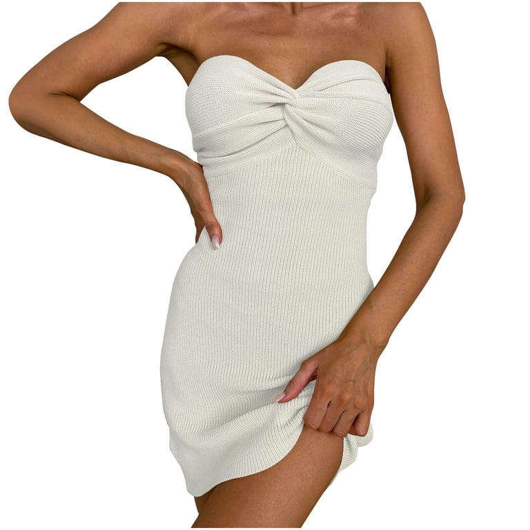 knit dress long sleeve mini Get On Down Long Sleeve Knit Mini Dress Off White main image 0