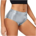 thumbnail image 1 of Lovskoo 2024 Women Summer Sexy Faux Leather Biker Shorts Stretch High Waist Shinny Slim Punk Dance Party Short Hot Pant Gray 2XL, 1 of 6