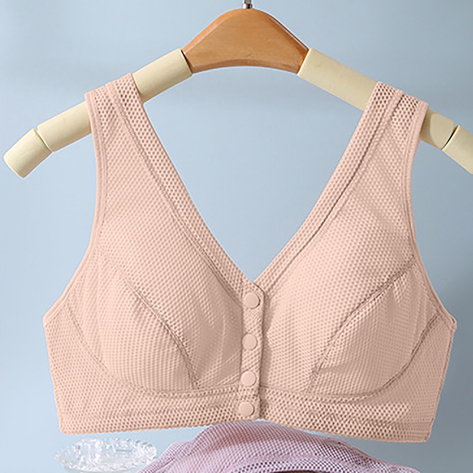 Lovskoo Women's Bra Full Figure Front Closure Plus Size Thin Wirefree ...