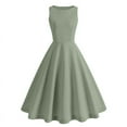 thumbnail image 1 of Lovskoo 2024 Women's 1950 Elegant Vintage Flared A Line Dresses Sleeveless Round Neck Retro Cocktail Party Swing Dresses Green S, 1 of 1