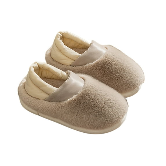 Lovskoo 2024 Women's And Men's Slippers Cotton Slippers Winter Package Heel Cotton Slippers Soft Bottom Foam Cotton Cotton Shoes Thick Bottom Padded Warm Coffee